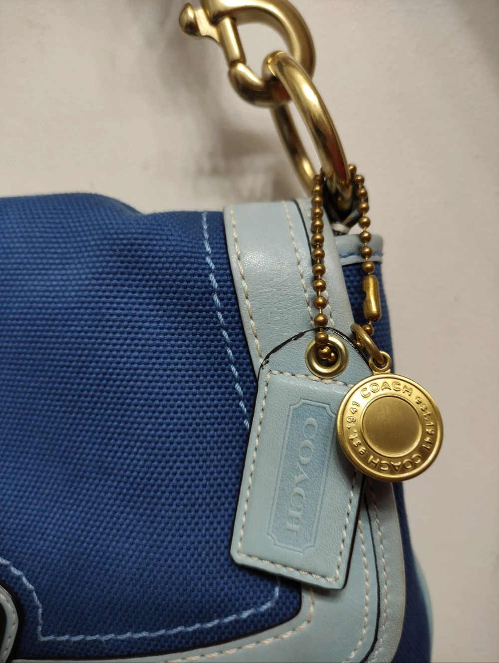 Vintage Coach 10828 65th Annv Legacy Ali Slim Flap Bag Blue - Picture 6 of 14